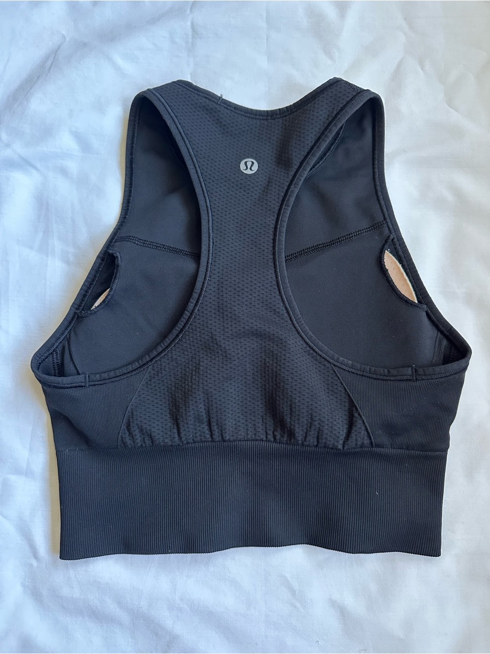 Lululemon Black High-Neck Long Line Sports Bra Cropped bra tank Ebb to TrainSz 4 - Picture 2 of 10